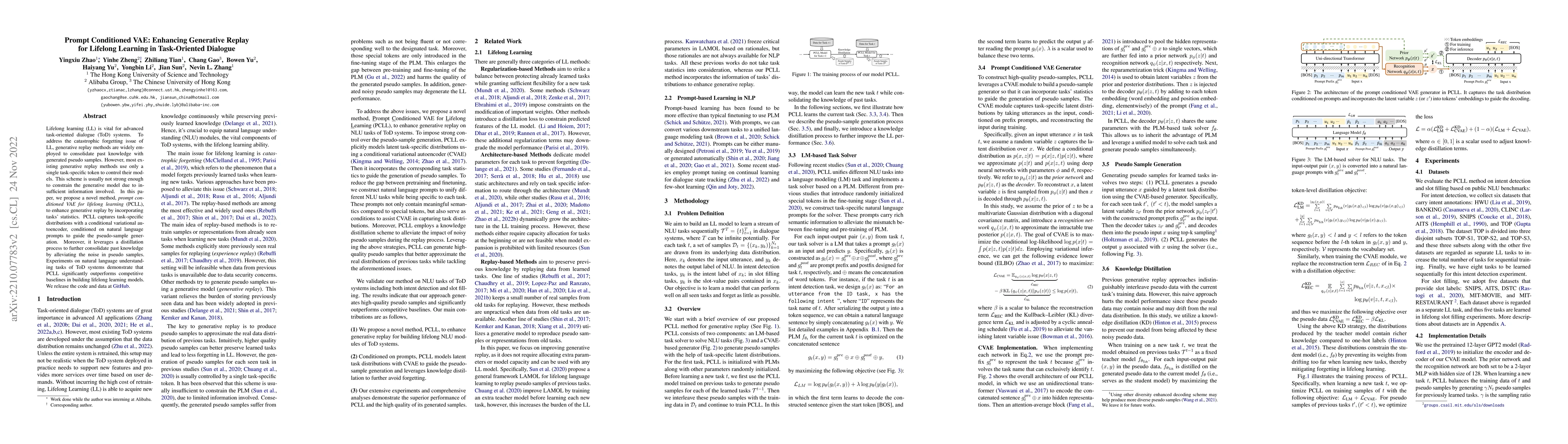 Thumbnail for Prompt Conditioned VAE: Enhancing Generative Replay for Lifelong
  Learning in Task-Oriented Dialogue