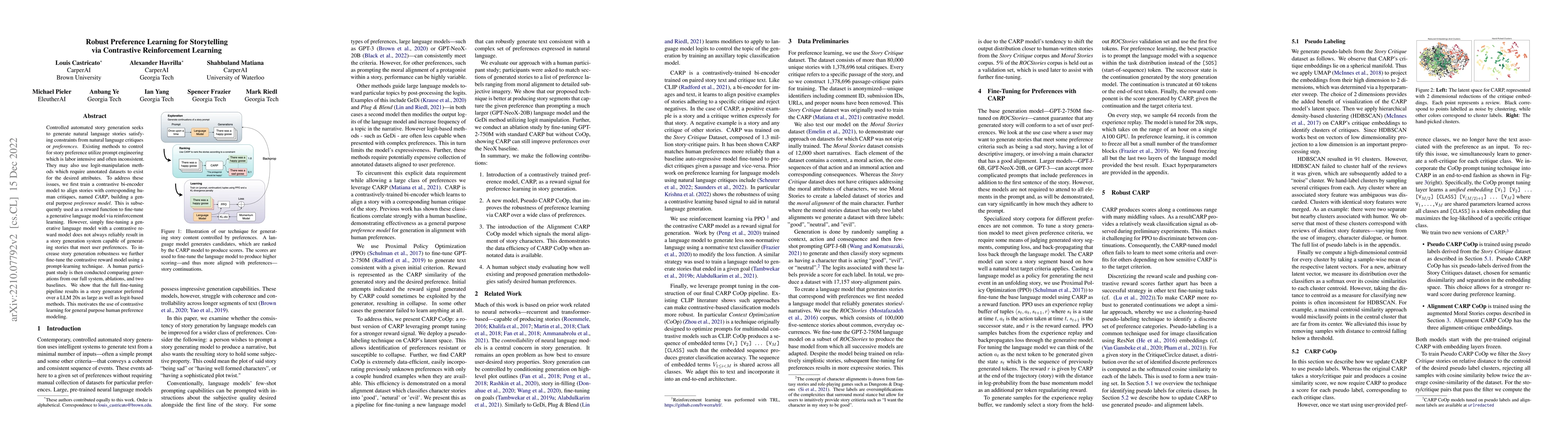 Thumbnail for Robust Preference Learning for Storytelling via Contrastive
  Reinforcement Learning