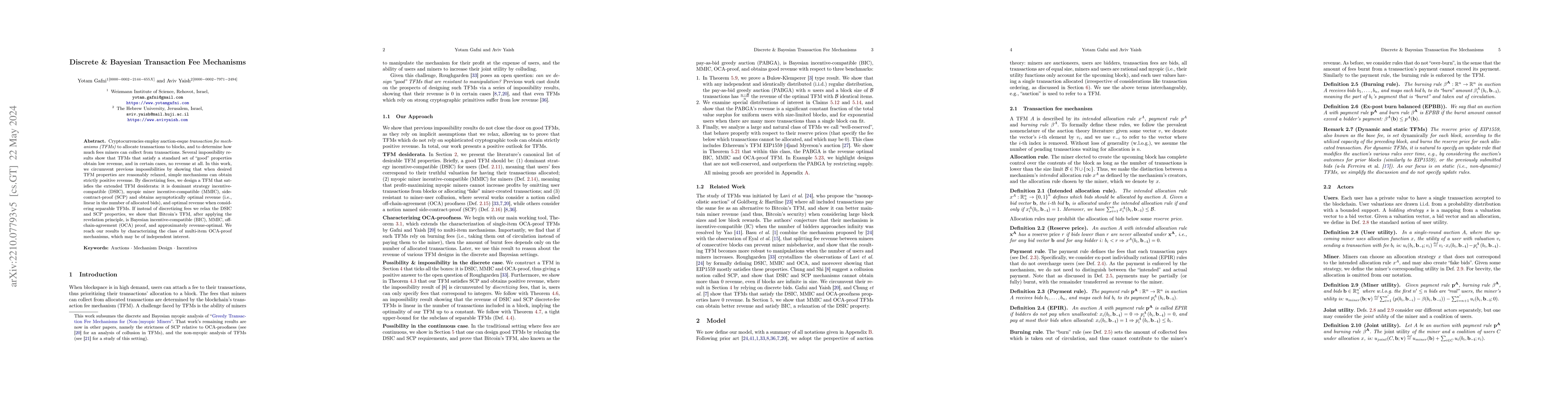 Thumbnail for Discrete & Bayesian Transaction Fee Mechanisms
