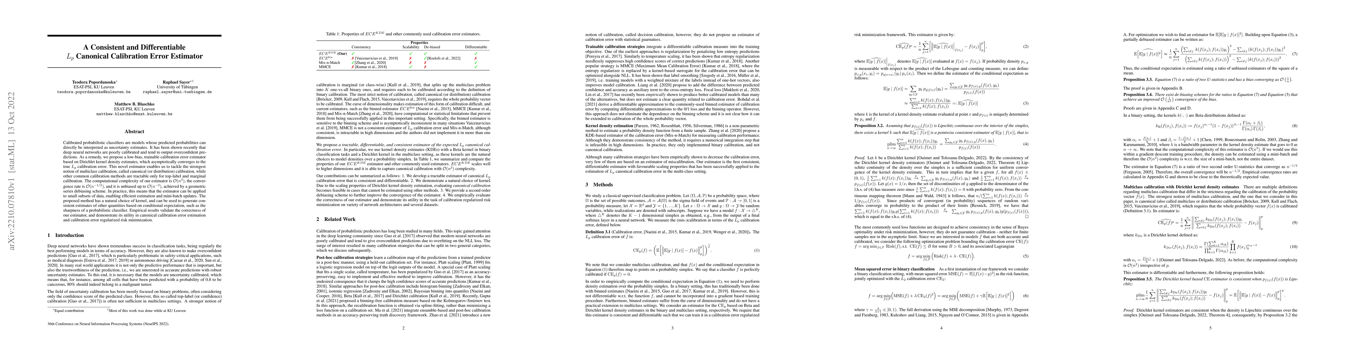 Thumbnail for A Consistent and Differentiable Lp Canonical Calibration Error Estimator
