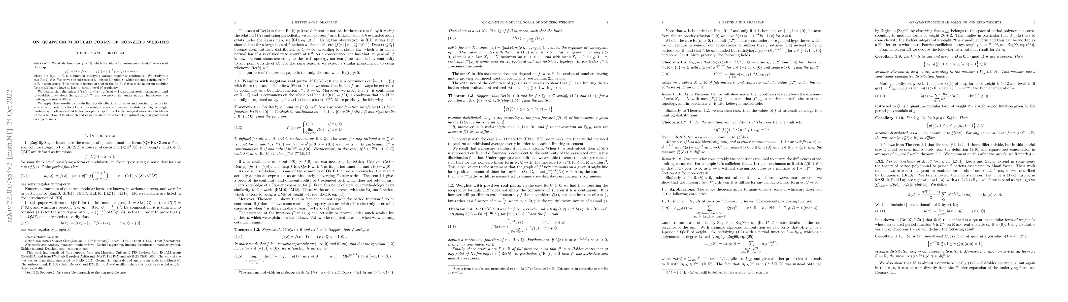 Thumbnail for On quantum modular forms of non-zero weights