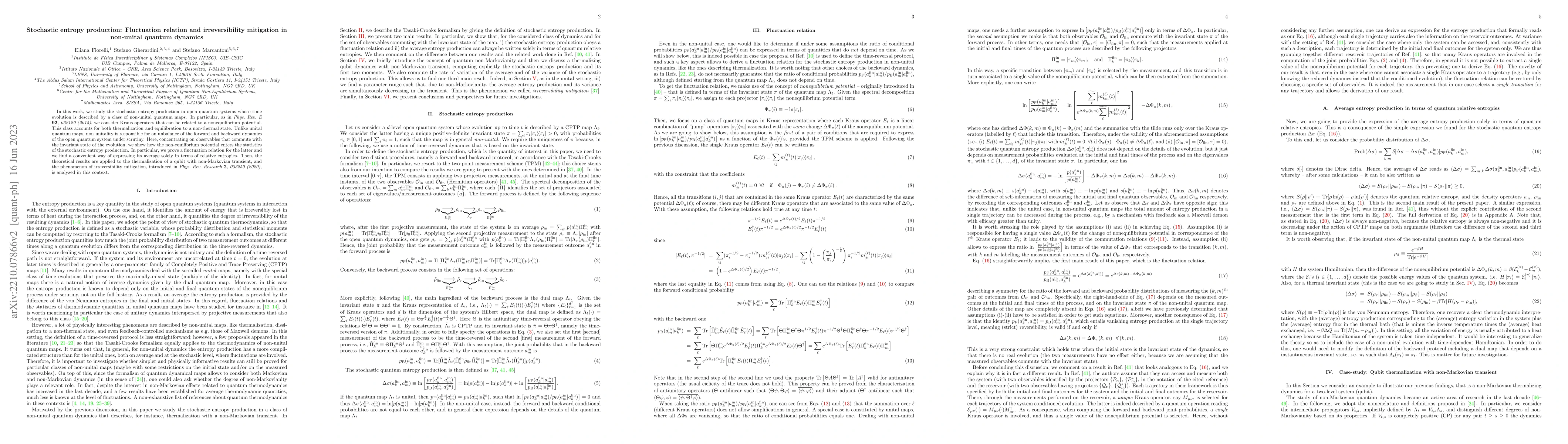 Thumbnail for Stochastic entropy production: Fluctuation relation and irreversibility
  mitigation in non-unital quantum dynamics