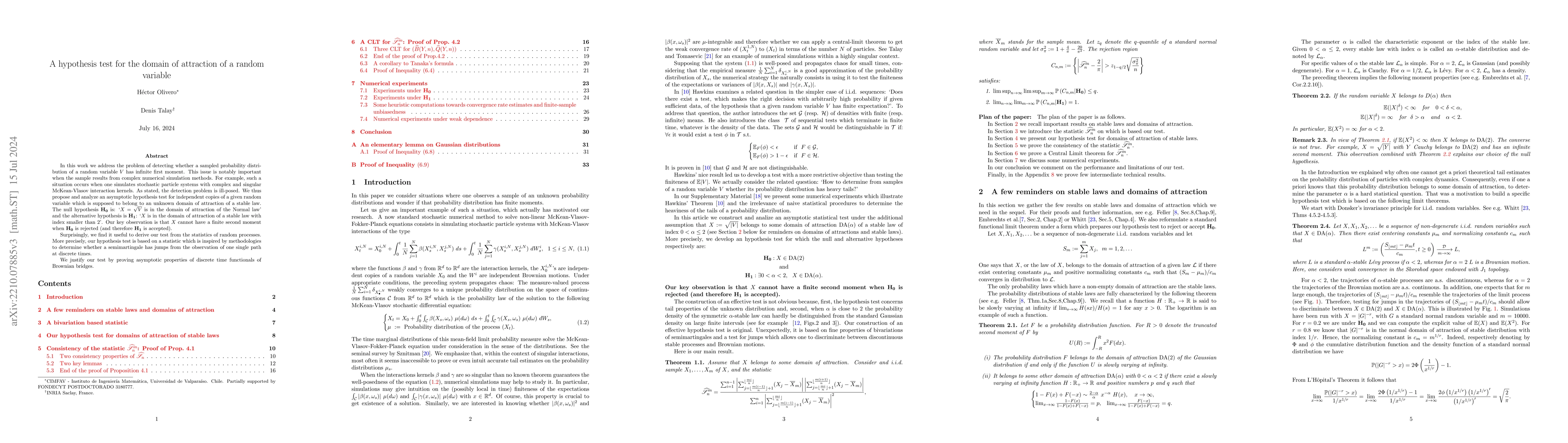 Thumbnail for A hypothesis test for the domain of attraction of a random variable