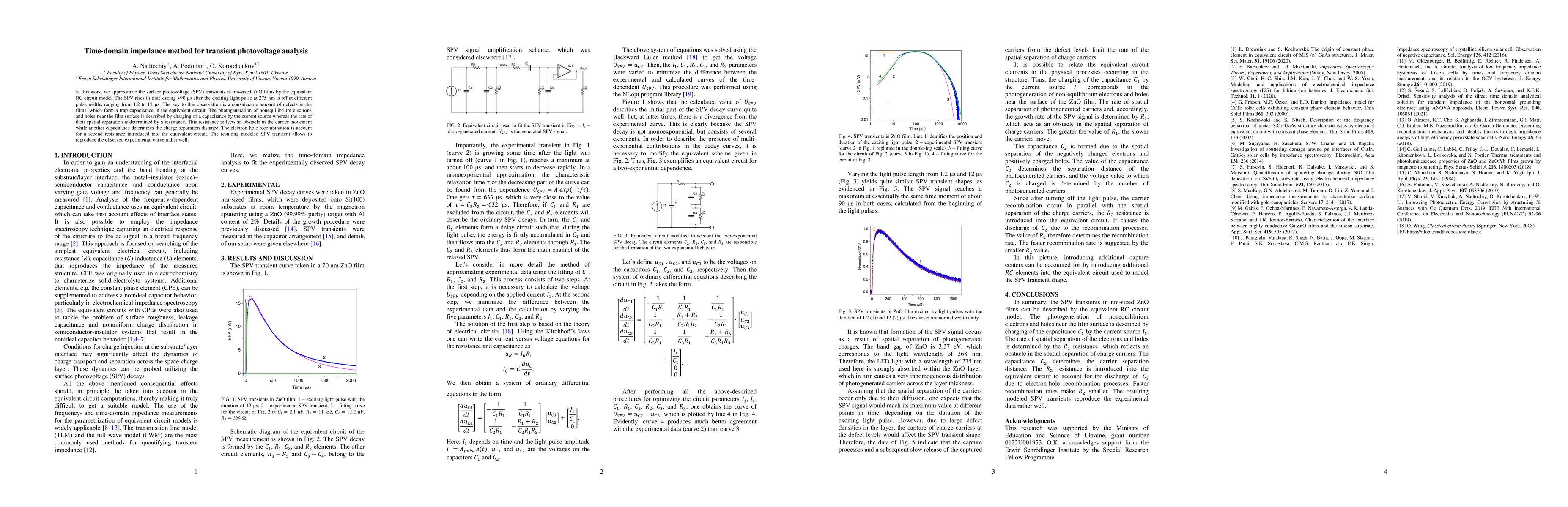Thumbnail for Time-domain impedance method for transient photovoltage analysis