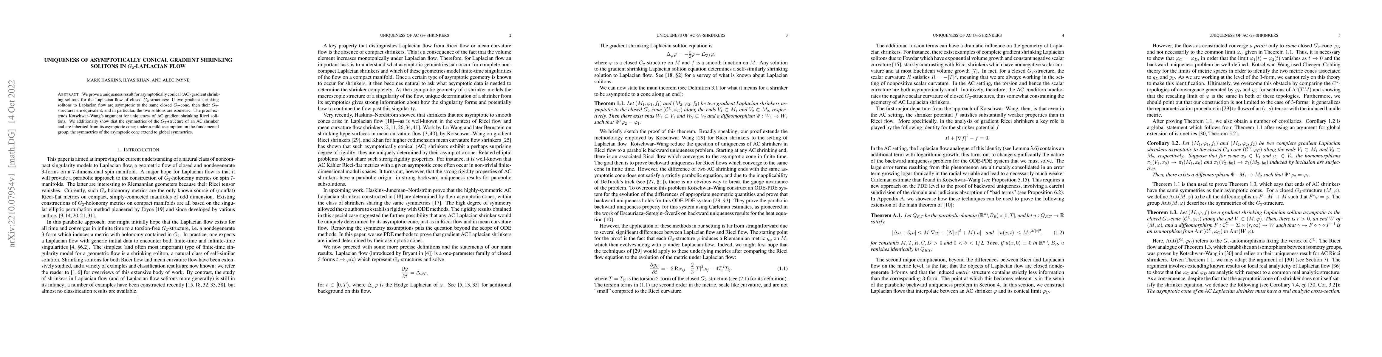 Thumbnail for Uniqueness of Asymptotically Conical Gradient Shrinking Solitons in
  G_2-Laplacian Flow