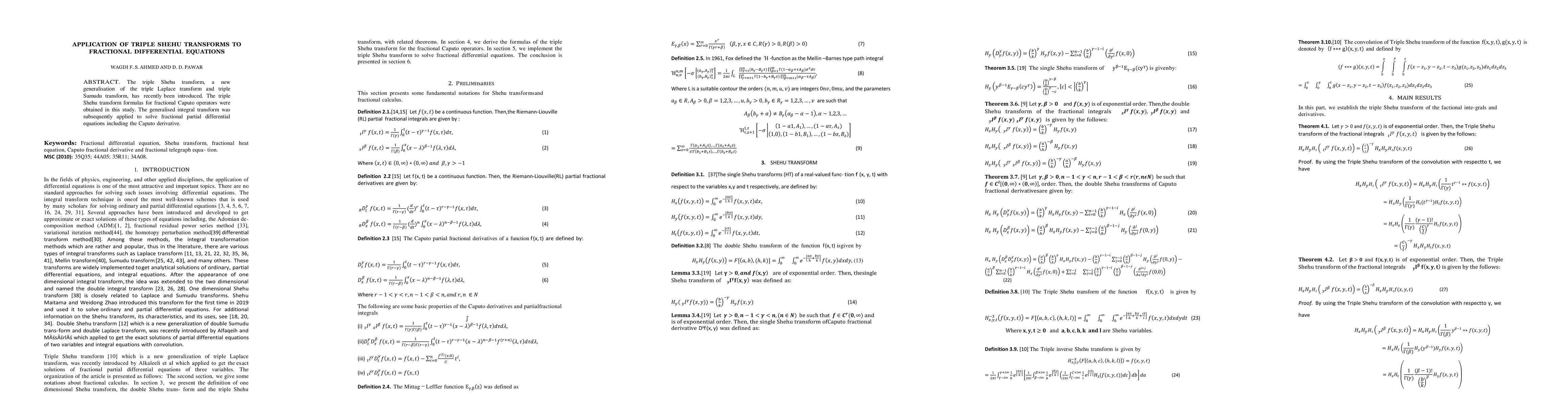 Thumbnail for Application Of Triple Shehu Transforms to Fractional Differential
  Equations
