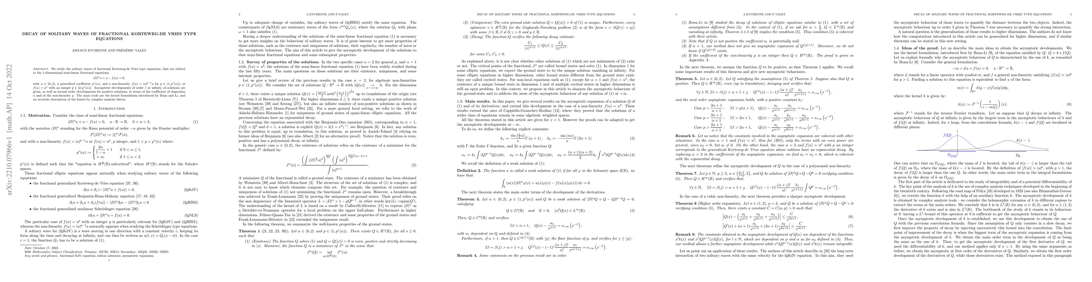Thumbnail for Decay of solitary waves of fractional Korteweg-de Vries type equations