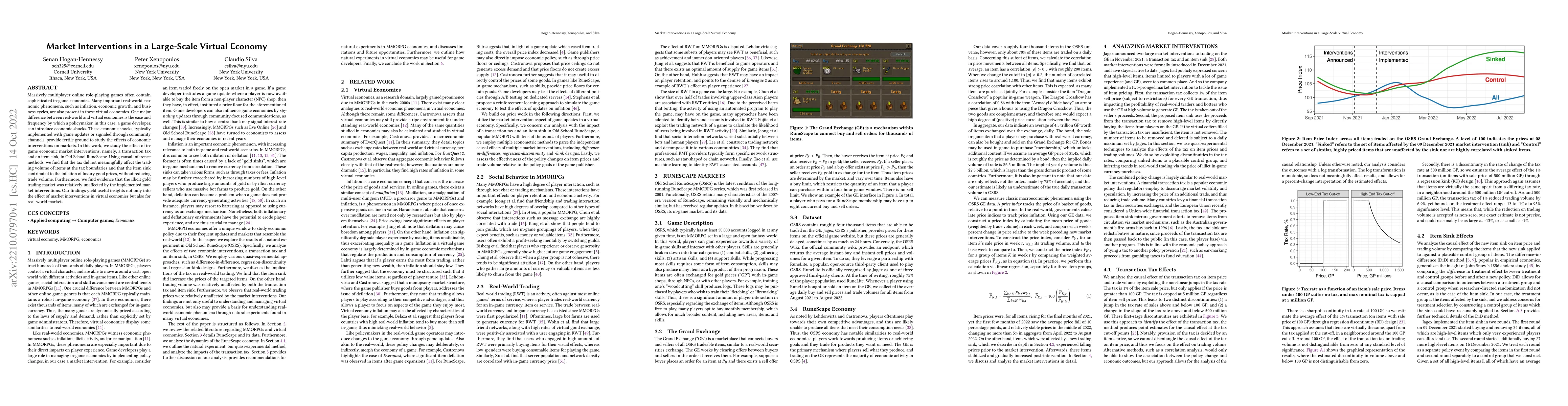 Thumbnail for Market Interventions in a Large-Scale Virtual Economy