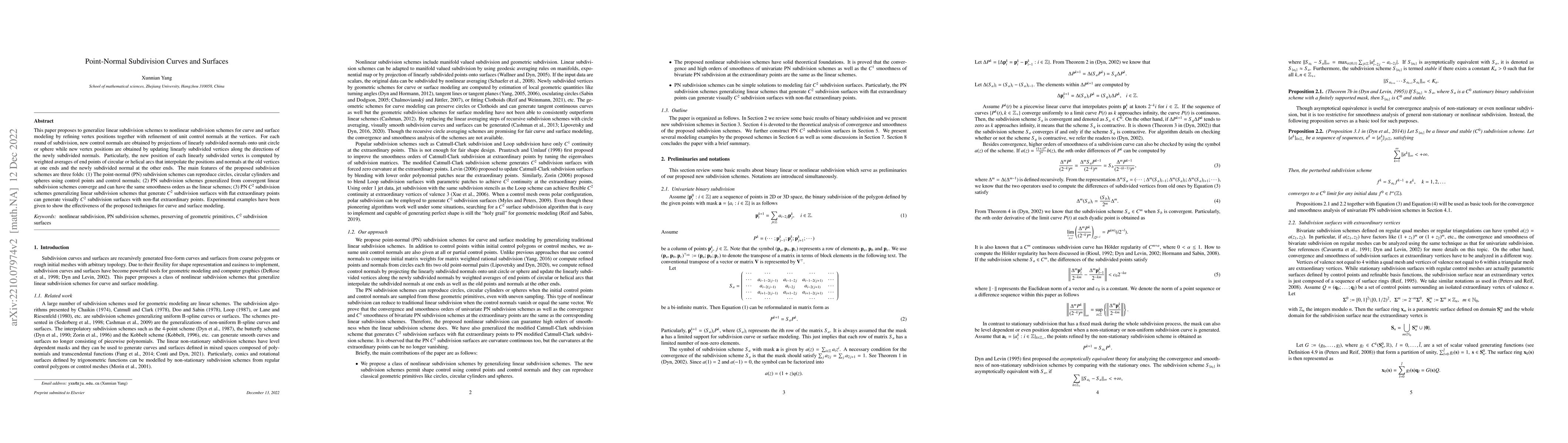Thumbnail for Point-Normal Subdivision Curves and Surfaces
