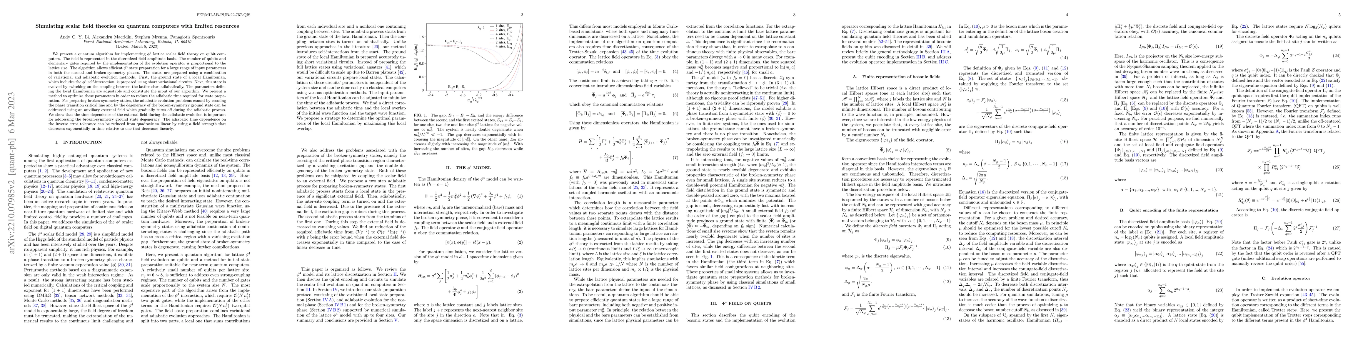 Thumbnail for Simulating scalar field theories on quantum computers with limited
  resources