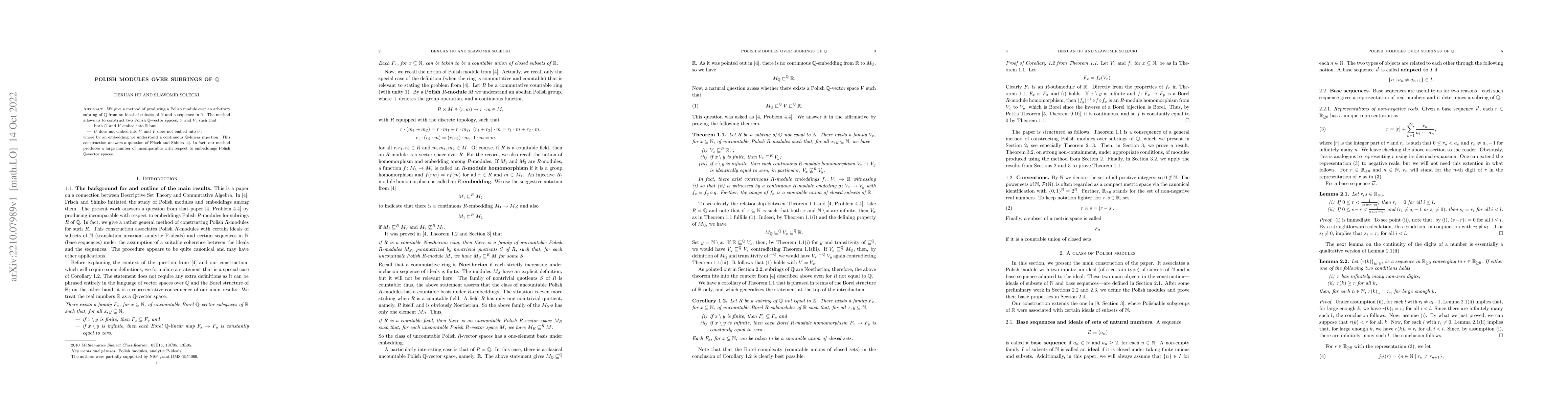 Thumbnail for Polish modules over subrings of $\mathbb Q$