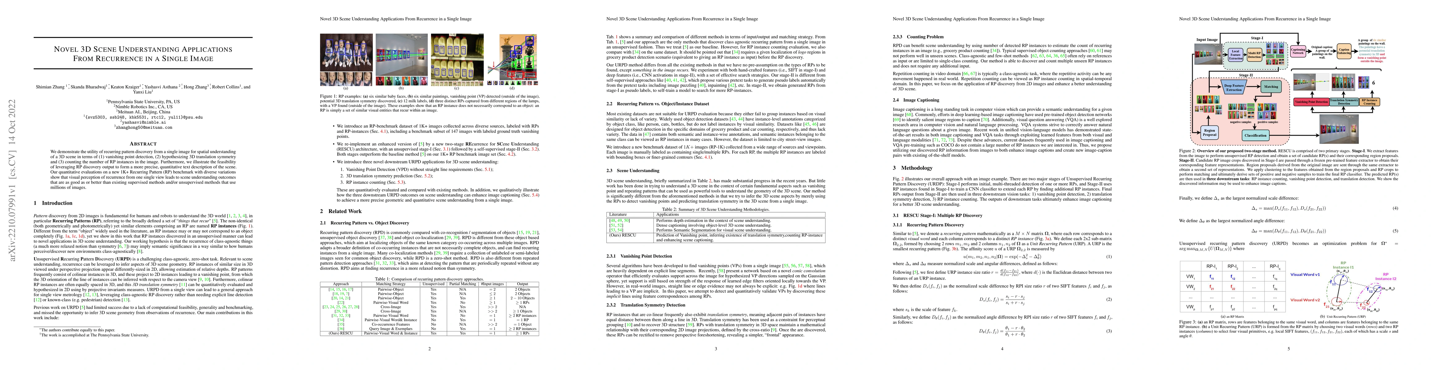 Thumbnail for Novel 3D Scene Understanding Applications From Recurrence in a Single
  Image