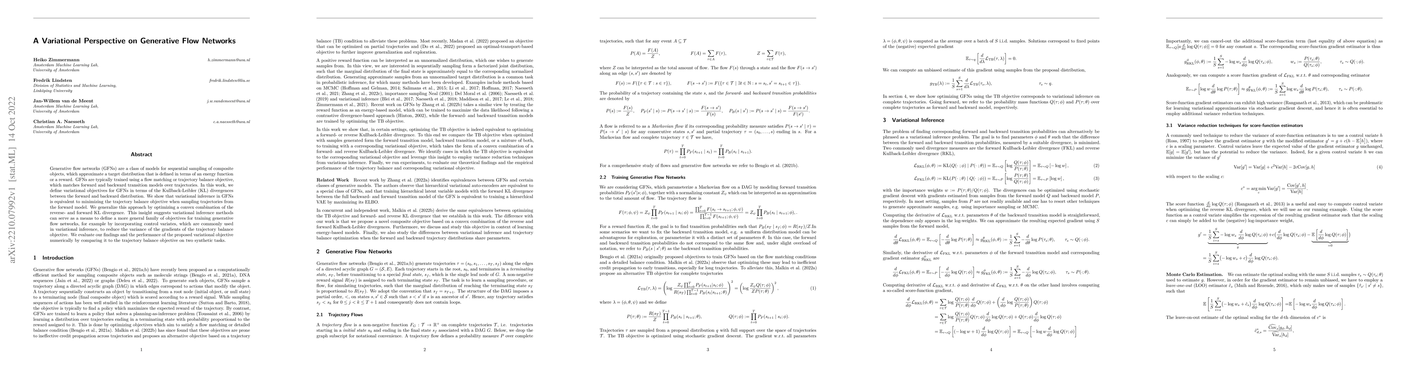 Thumbnail for A Variational Perspective on Generative Flow Networks