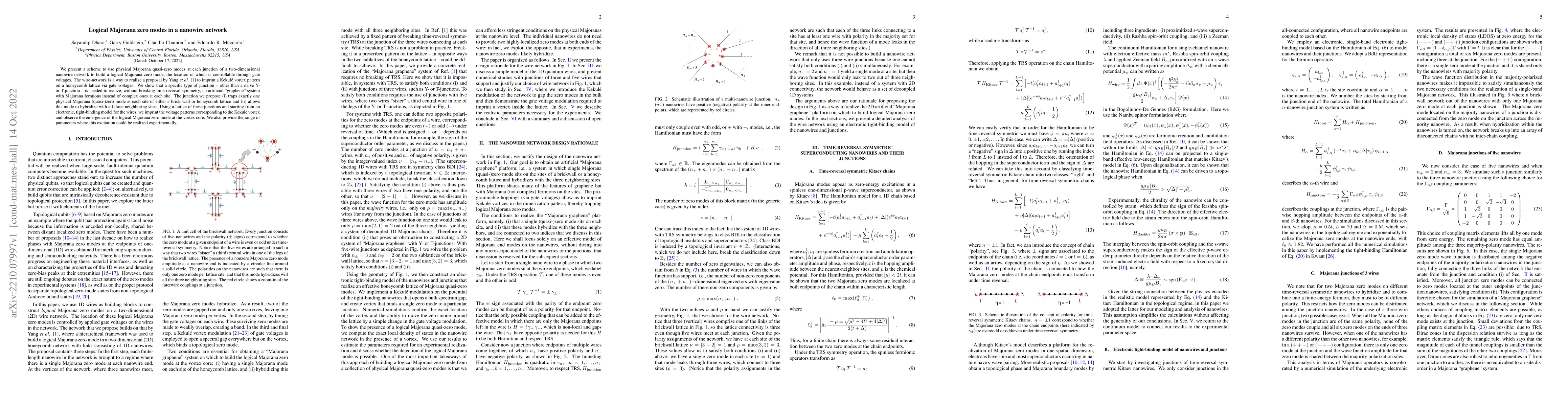Thumbnail for Logical Majorana zero modes in a nanowire network