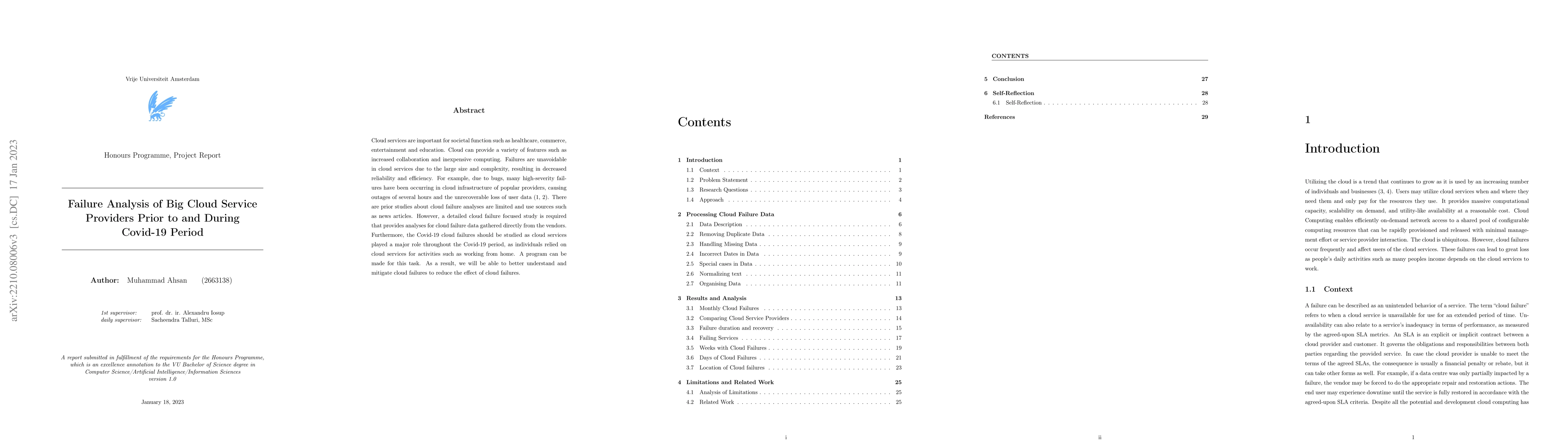 Thumbnail for Failure Analysis of Big Cloud Service Providers Prior to and During
  Covid-19 Period