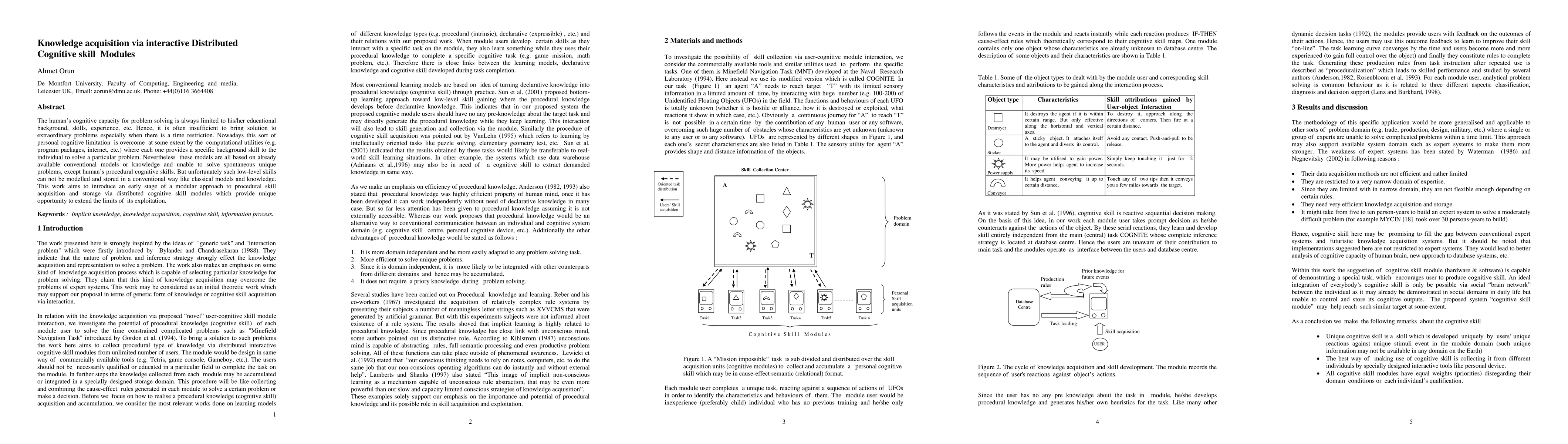 Thumbnail for Knowledge acquisition via interactive Distributed Cognitive skill
  Modules