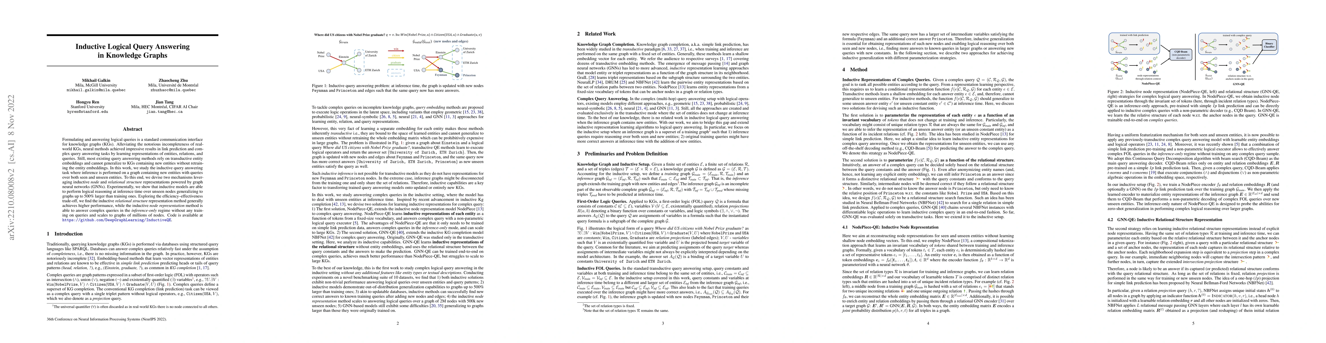 Thumbnail for Inductive Logical Query Answering in Knowledge Graphs