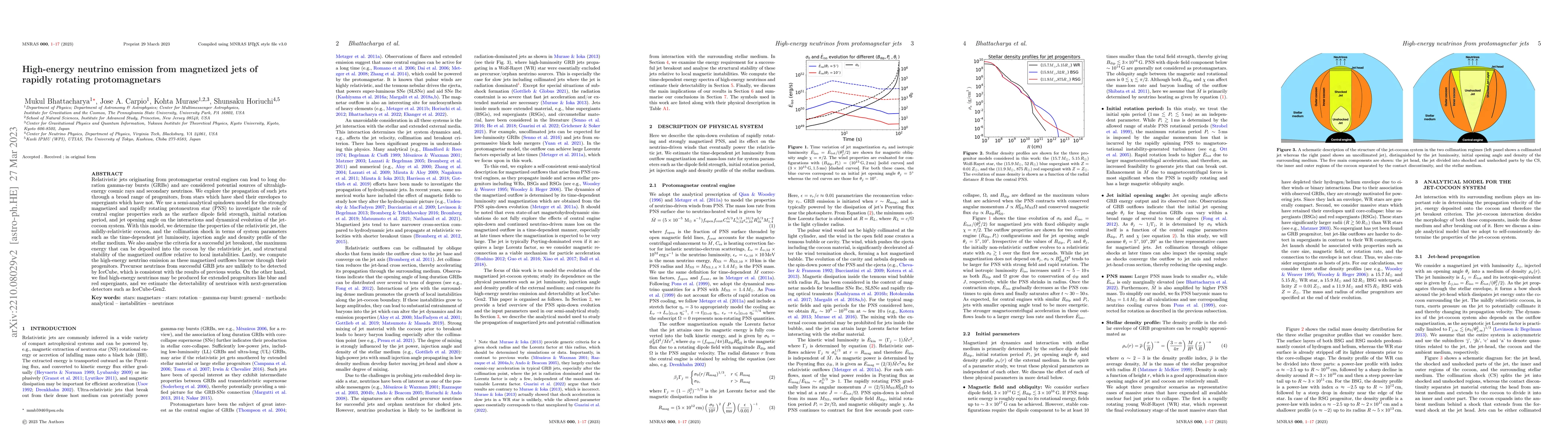 Thumbnail for High-energy neutrino emission from magnetised jets of rapidly rotating
  protomagnetars