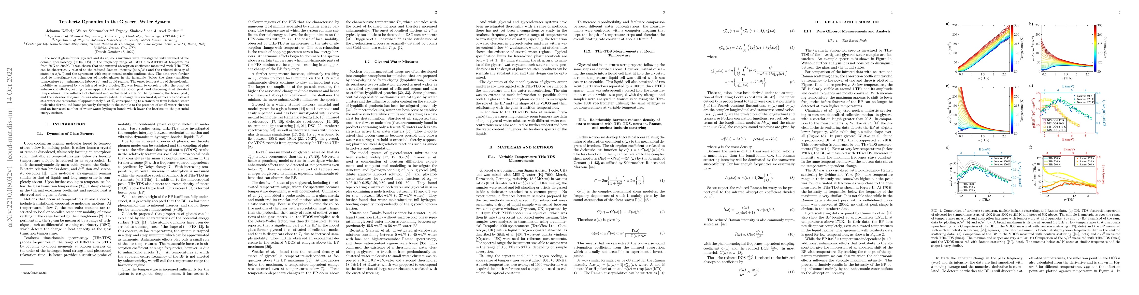 Thumbnail for Terahertz Dynamics in the Glycerol-Water System
