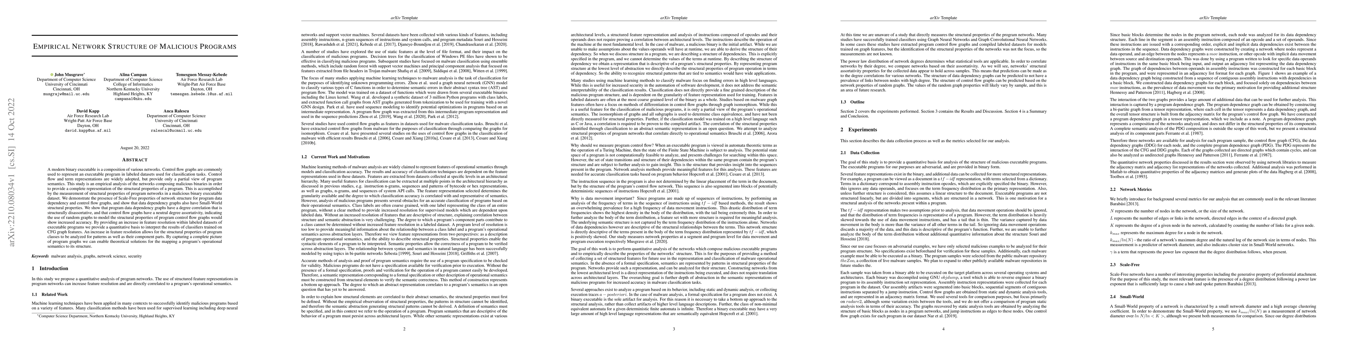 Thumbnail for Empirical Network Structure of Malicious Programs