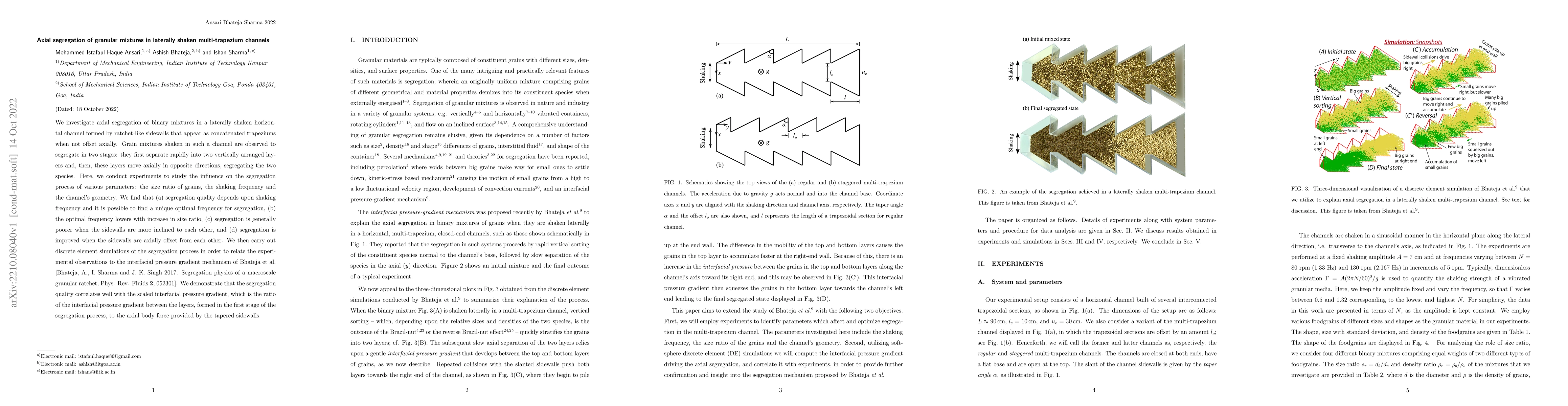 Thumbnail for Axial segregation of granular mixtures in laterally shaken
  multi-trapezium channels