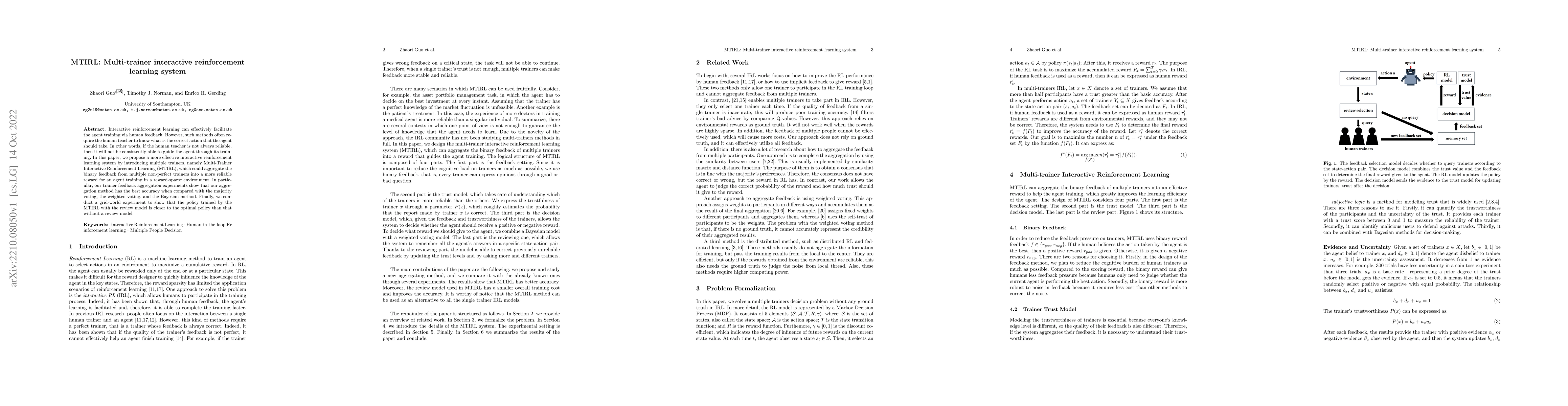Thumbnail for Multi-trainer Interactive Reinforcement Learning System