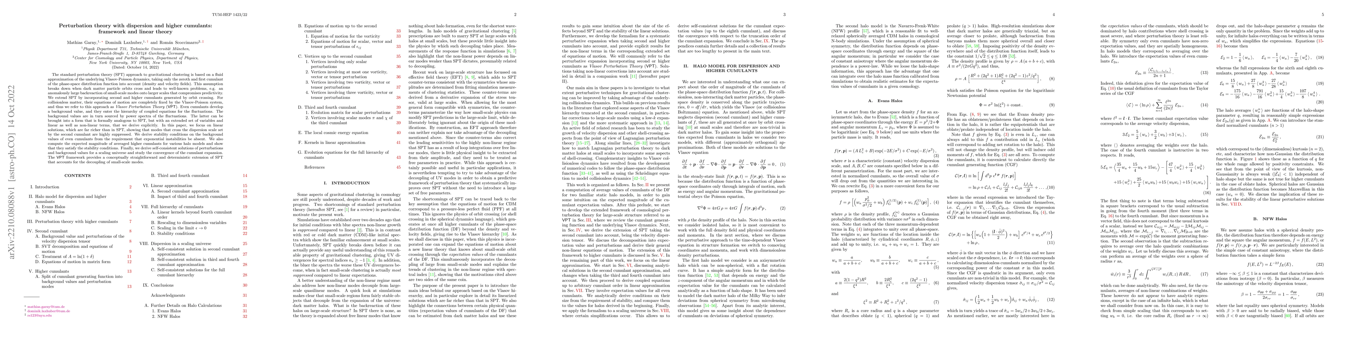 Thumbnail for Perturbation theory with dispersion and higher cumulants: framework and
  linear theory