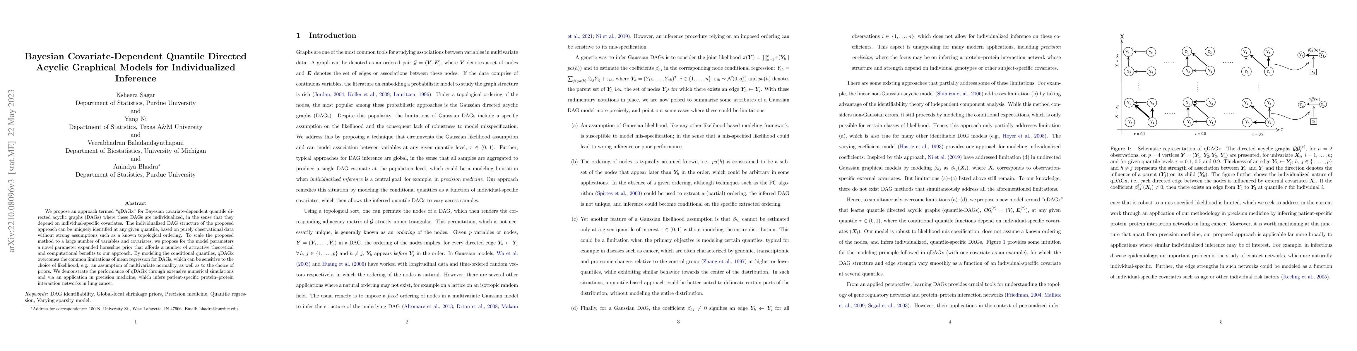 Thumbnail for Bayesian Covariate-Dependent Quantile Directed Acyclic Graphical Models
  for Individualized Inference