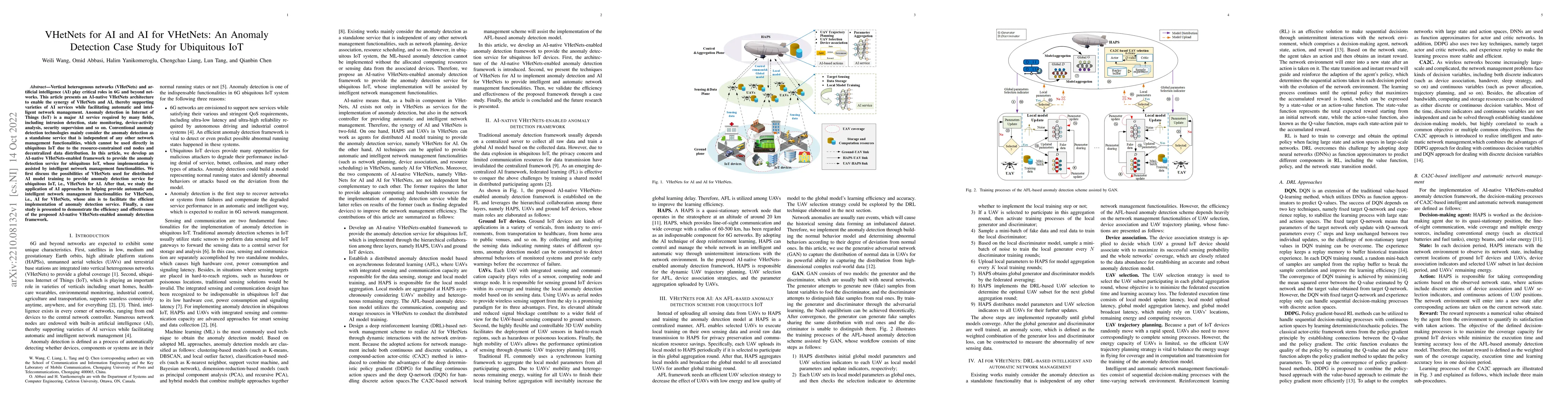 Thumbnail for VHetNets for AI and AI for VHetNets: An Anomaly Detection Case Study for
  Ubiquitous IoT