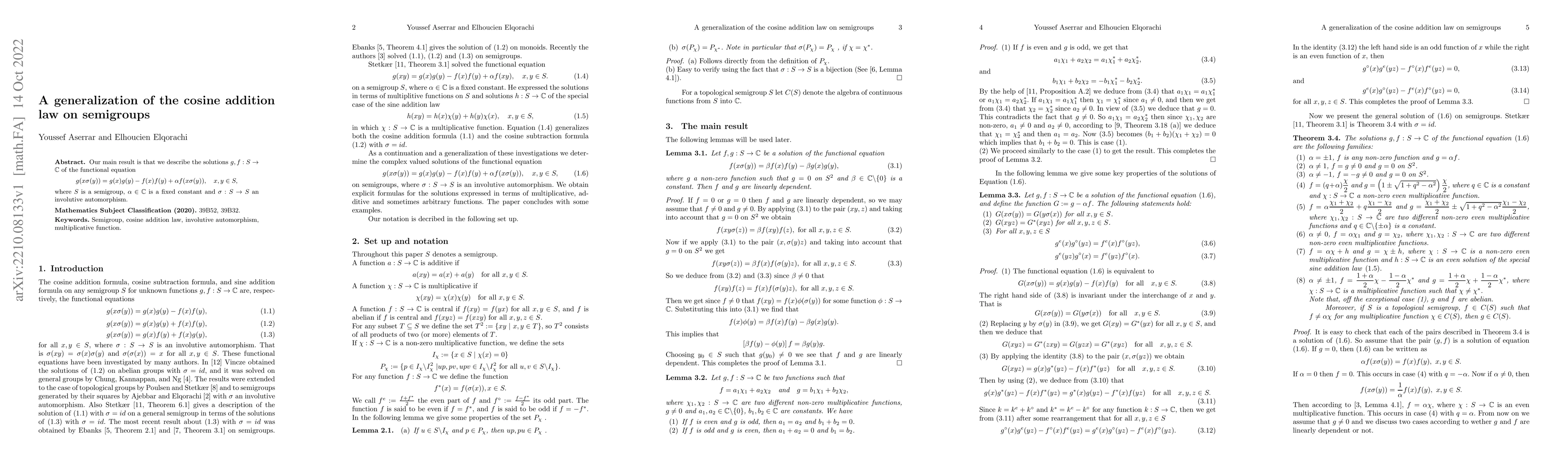 Thumbnail for A generalization of the cosine addition law on semigroups