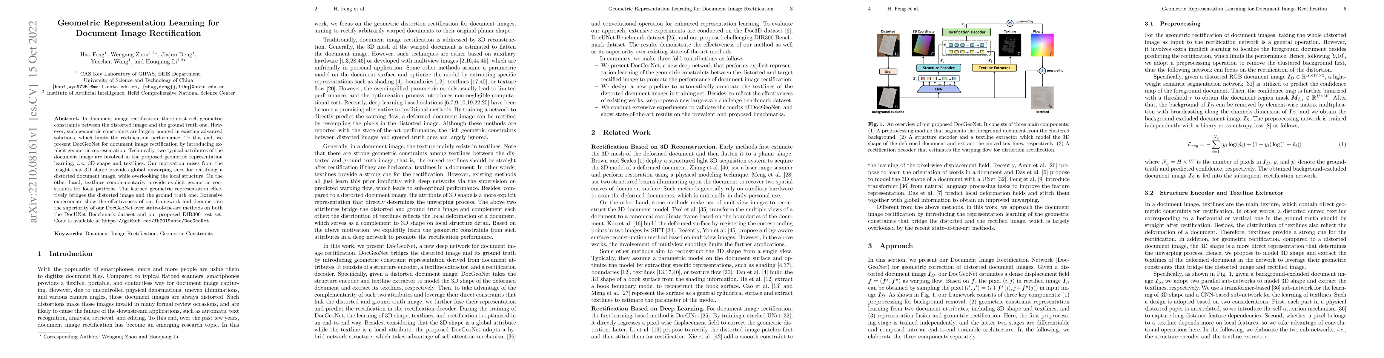Thumbnail for Geometric Representation Learning for Document Image Rectification