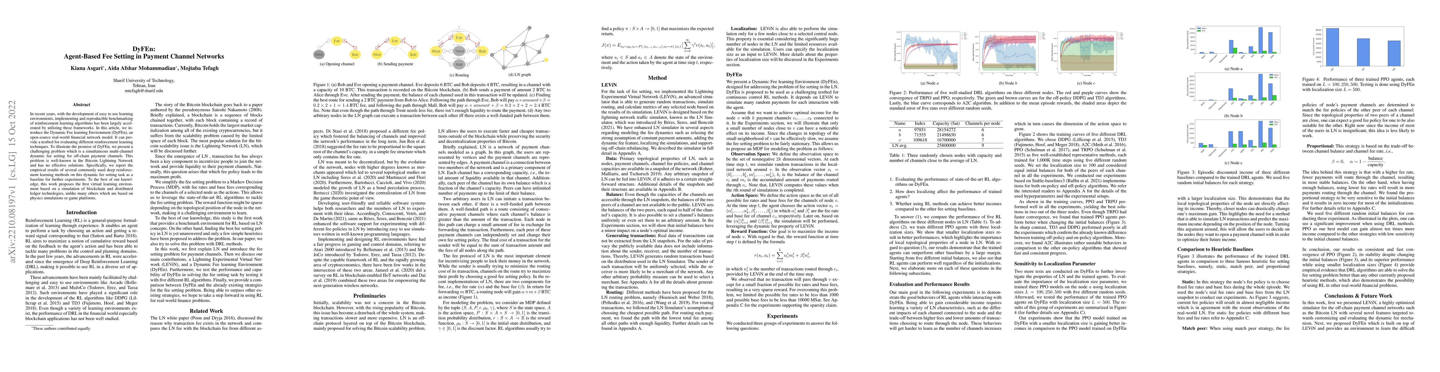 Thumbnail for DyFEn: Agent-Based Fee Setting in Payment Channel Networks