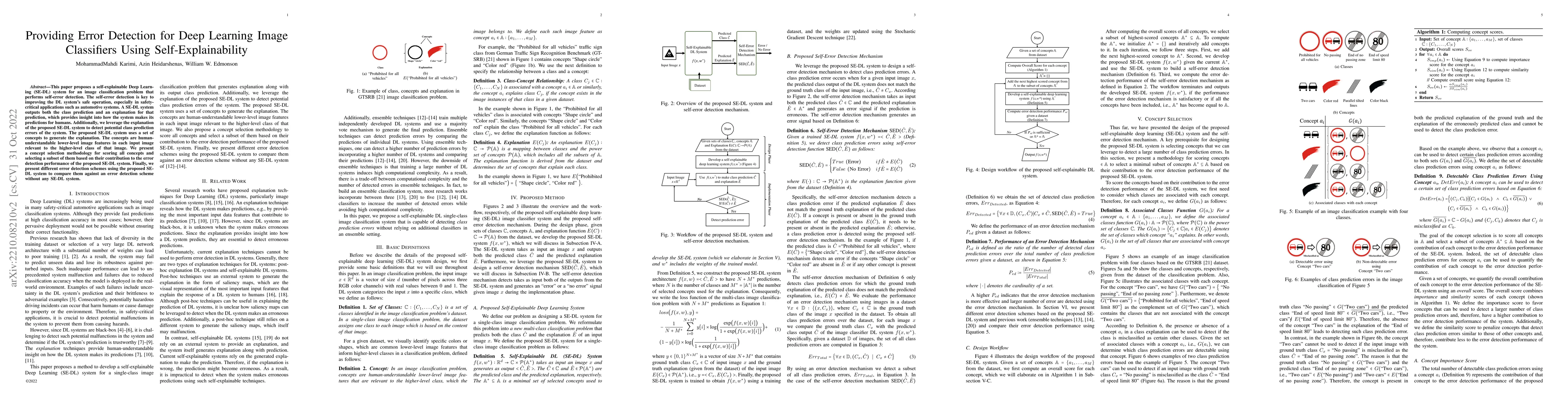 Thumbnail for Providing Error Detection for Deep Learning Image Classifiers Using
  Self-Explainability