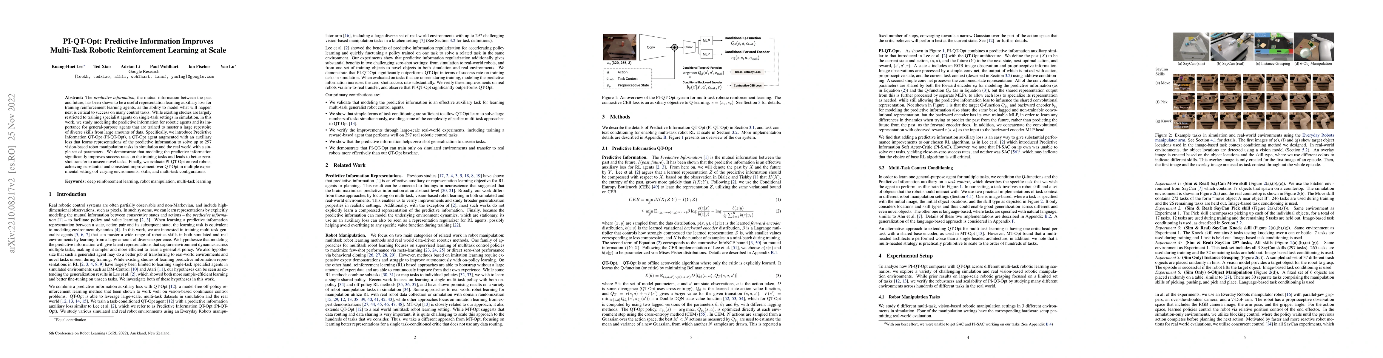 Thumbnail for PI-QT-Opt: Predictive Information Improves Multi-Task Robotic
  Reinforcement Learning at Scale