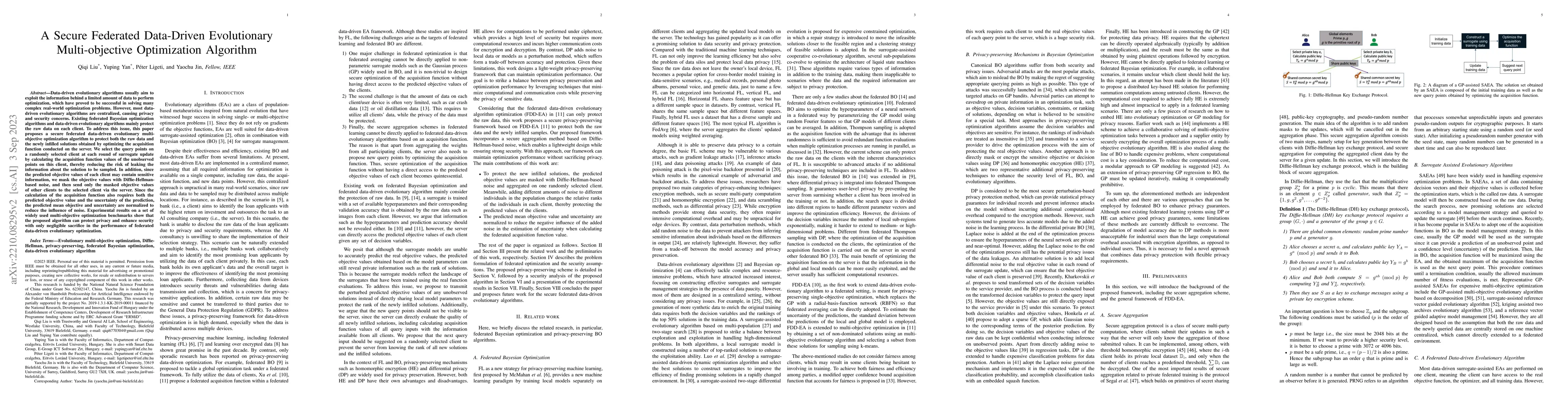 Thumbnail for A Secure Federated Data-Driven Evolutionary Multi-objective Optimization
  Algorithm