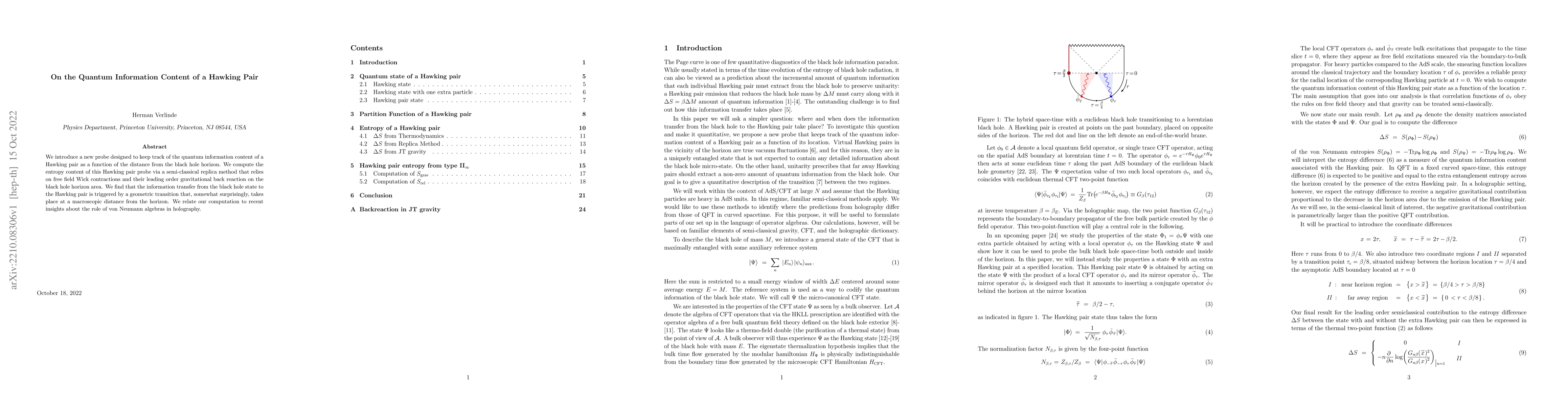 Thumbnail for On the Quantum Information Content of a Hawking Pair