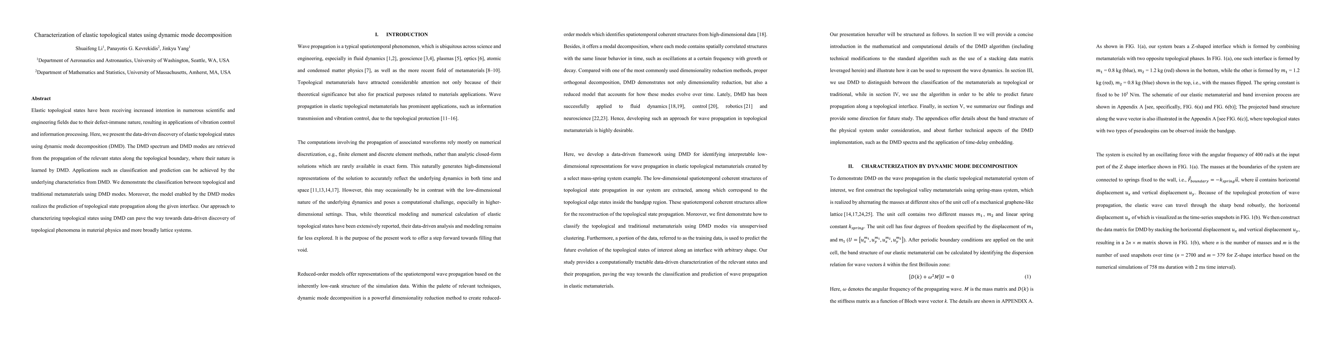 Thumbnail for Characterization of elastic topological states using dynamic mode
  decomposition