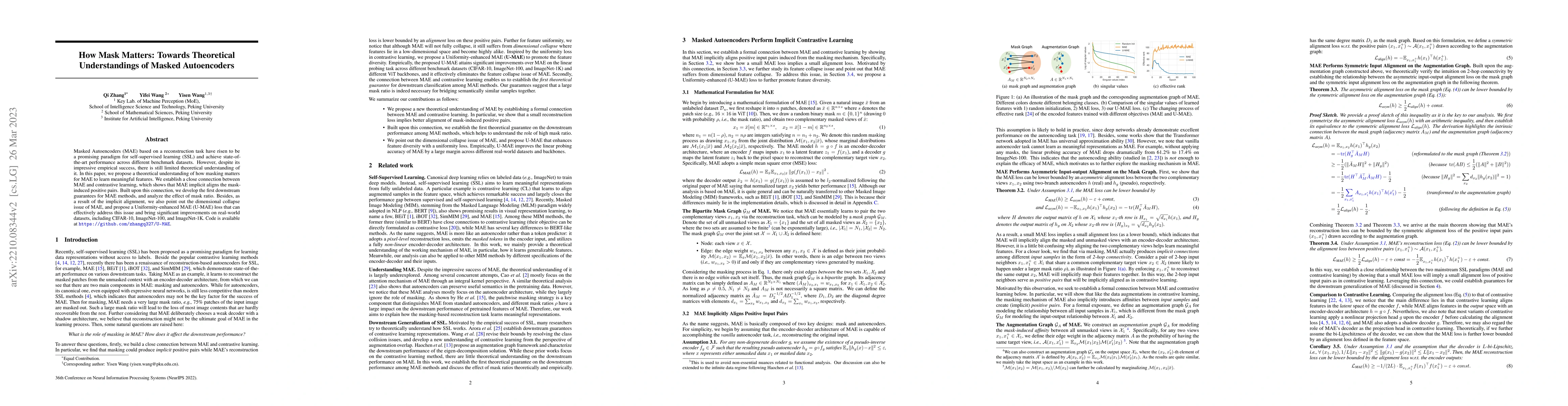 Thumbnail for How Mask Matters: Towards Theoretical Understandings of Masked
  Autoencoders