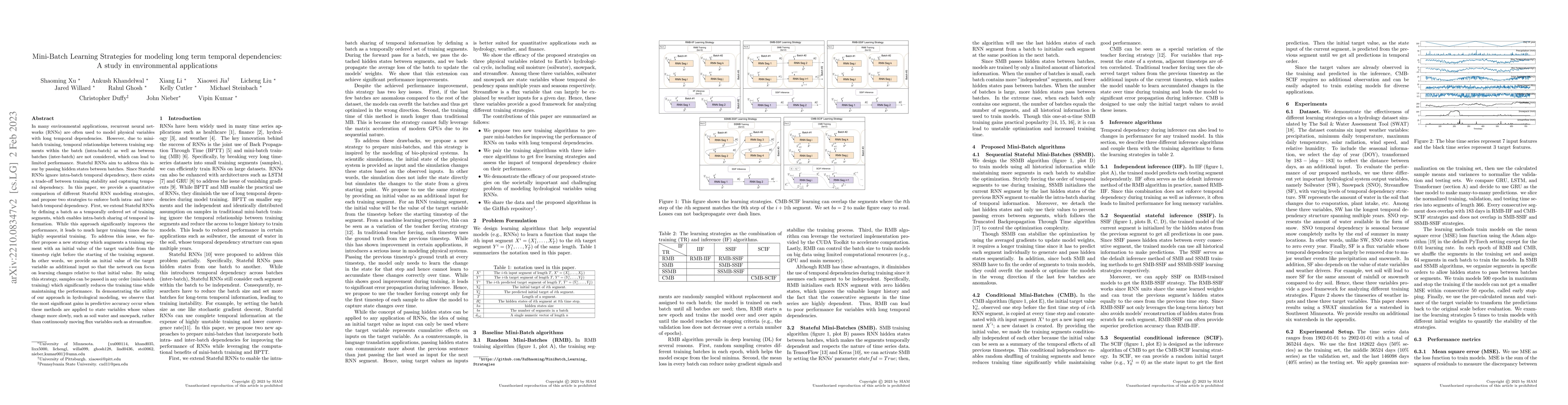 Thumbnail for Mini-Batch Learning Strategies for modeling long term temporal
  dependencies: A study in environmental applications