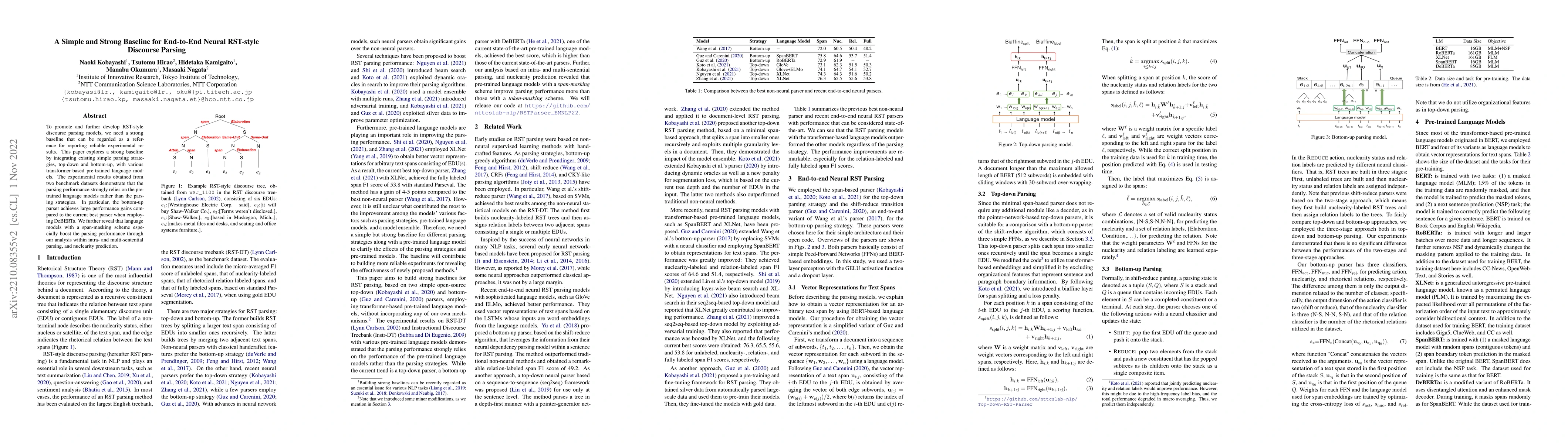 Thumbnail for A Simple and Strong Baseline for End-to-End Neural RST-style Discourse
  Parsing