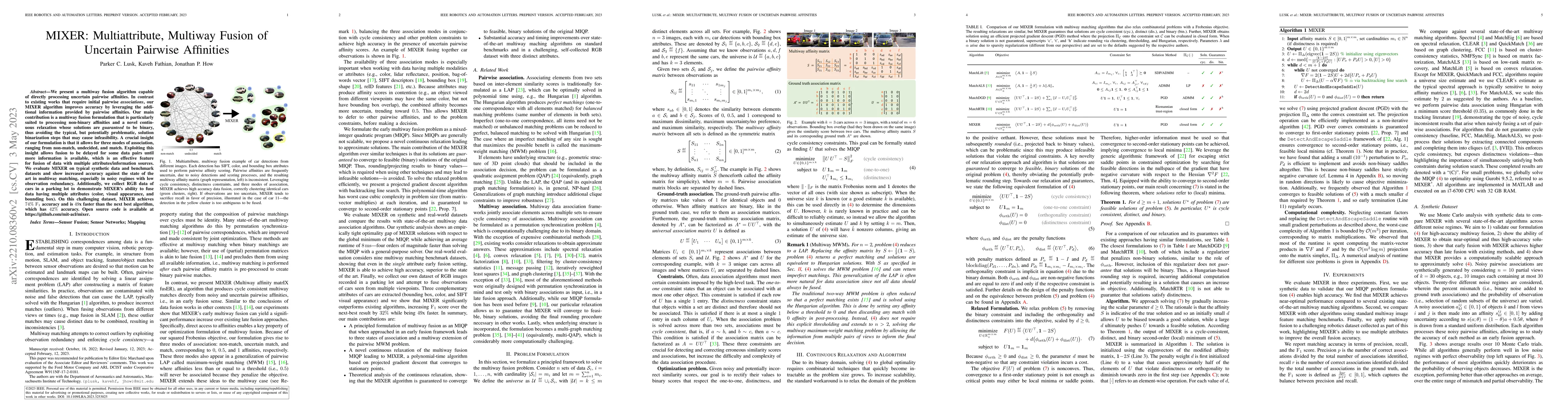 Thumbnail for MIXER: Multiattribute, Multiway Fusion of Uncertain Pairwise Affinities