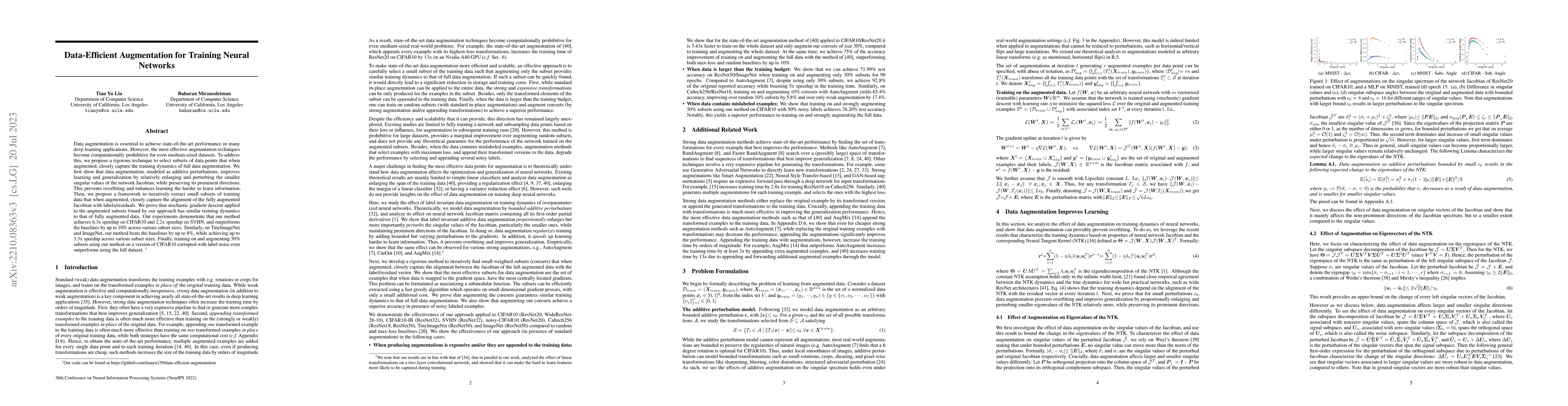 Thumbnail for Data-Efficient Augmentation for Training Neural Networks