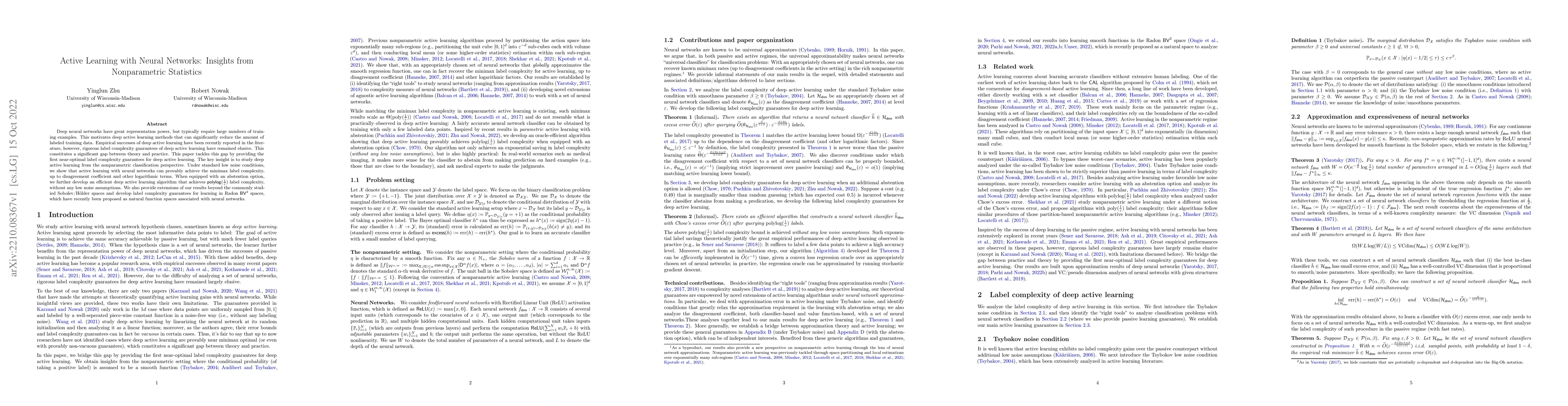Thumbnail for Active Learning with Neural Networks: Insights from Nonparametric
  Statistics