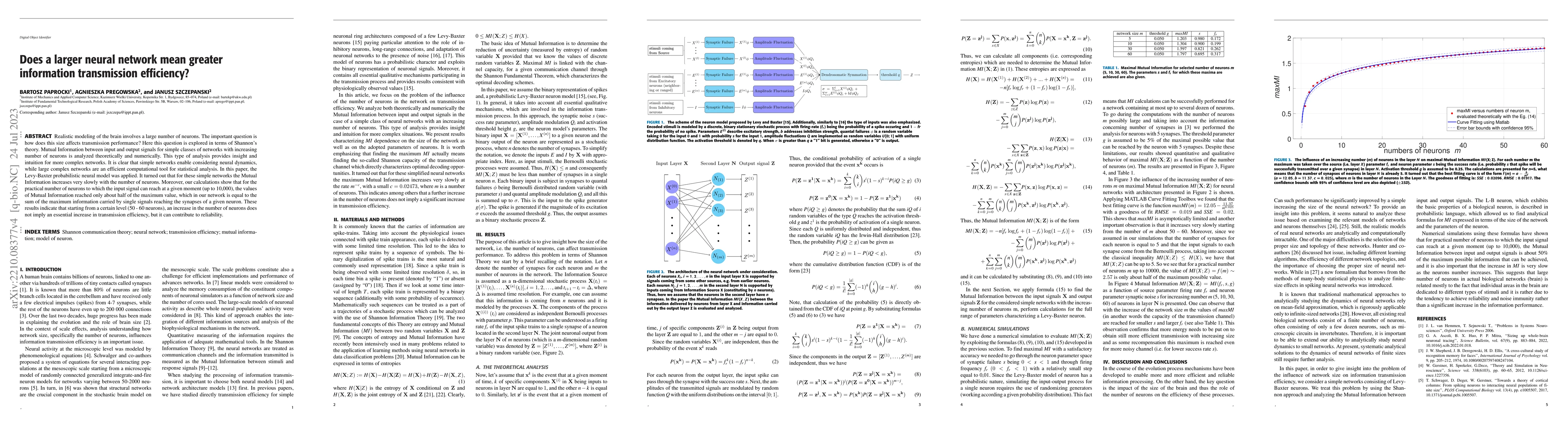 Thumbnail for Does a larger neural network mean greater information transmission
  efficiency?