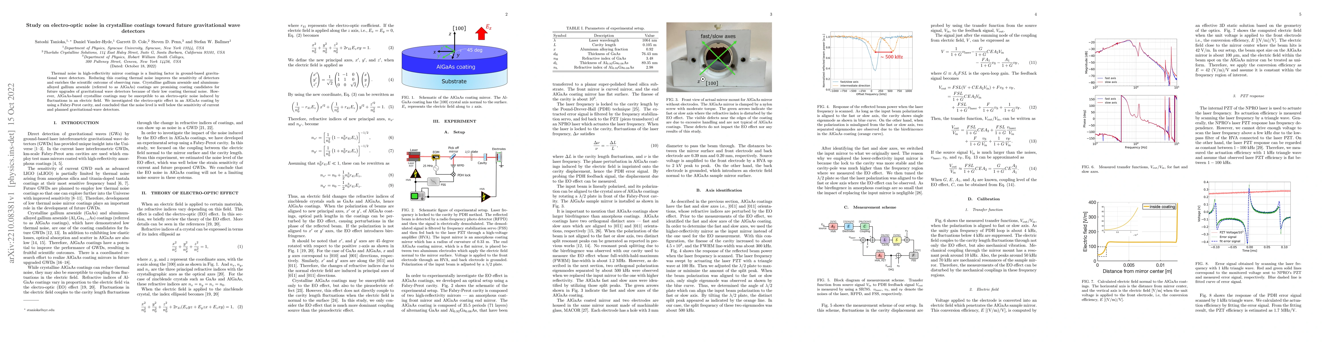 Thumbnail for Study on electro-optic noise in crystalline coatings toward future
  gravitational wave detectors