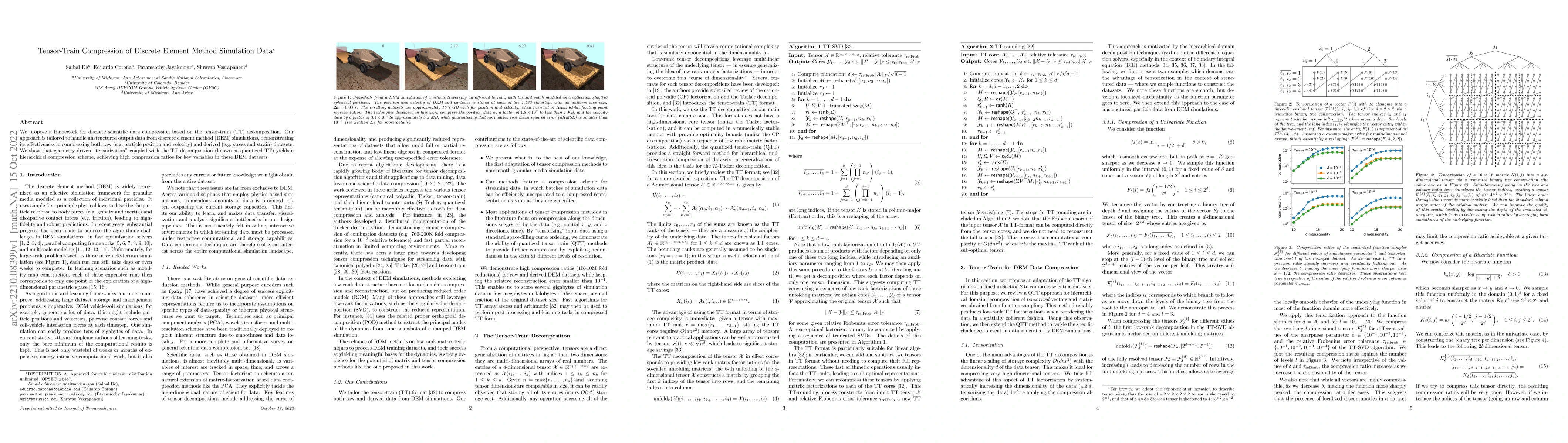 Thumbnail for Tensor-Train Compression of Discrete Element Method Simulation Data