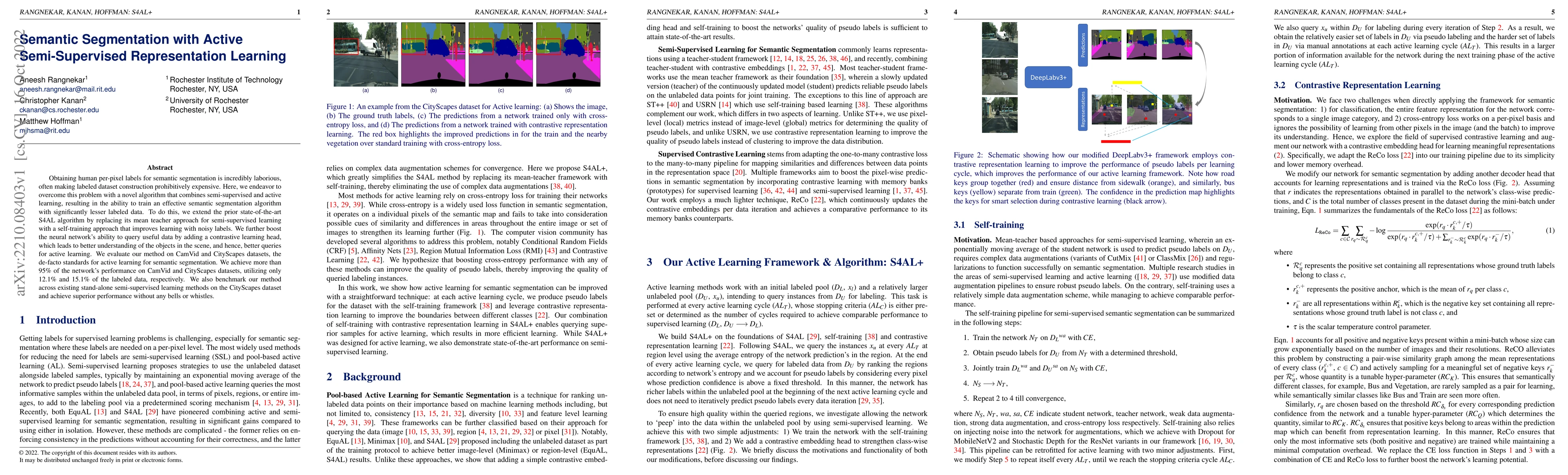 Thumbnail for Semantic Segmentation with Active Semi-Supervised Representation
  Learning