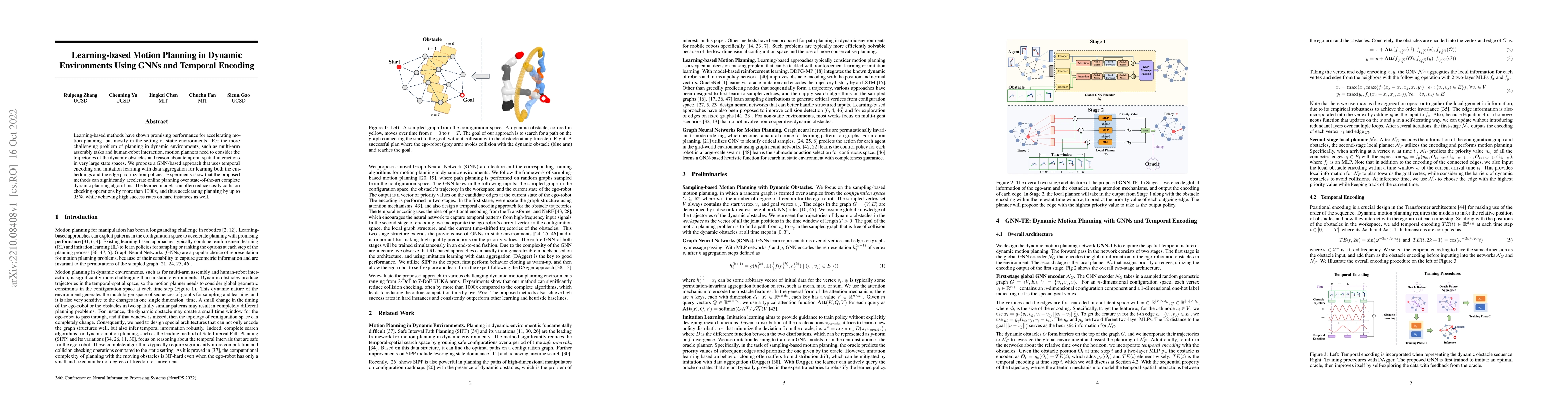 Thumbnail for Learning-based Motion Planning in Dynamic Environments Using GNNs and
  Temporal Encoding
