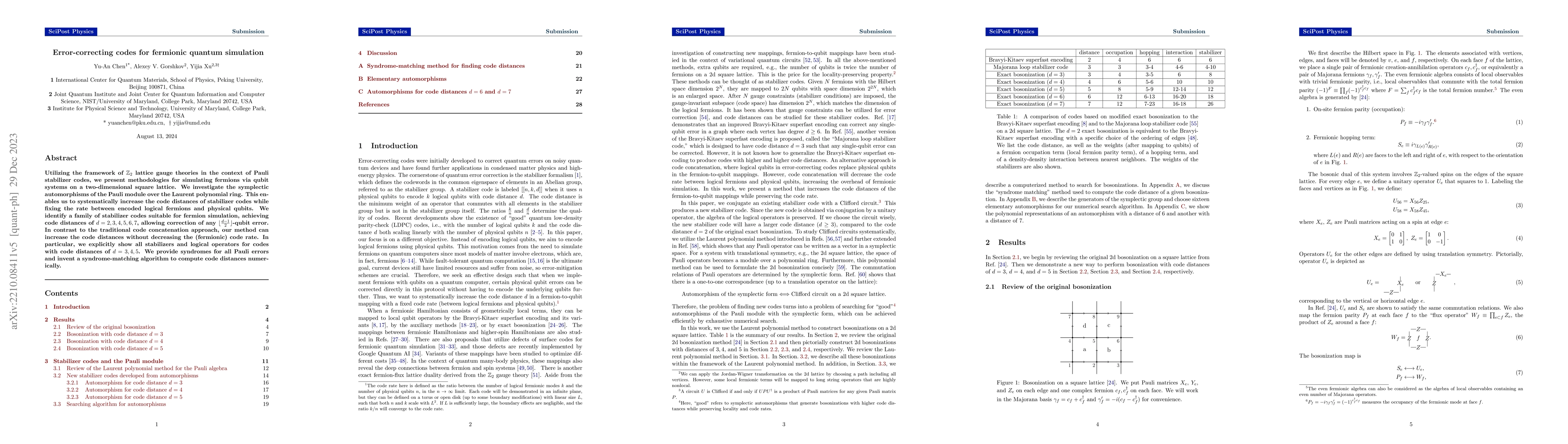 Thumbnail for Error-correcting codes for fermionic quantum simulation