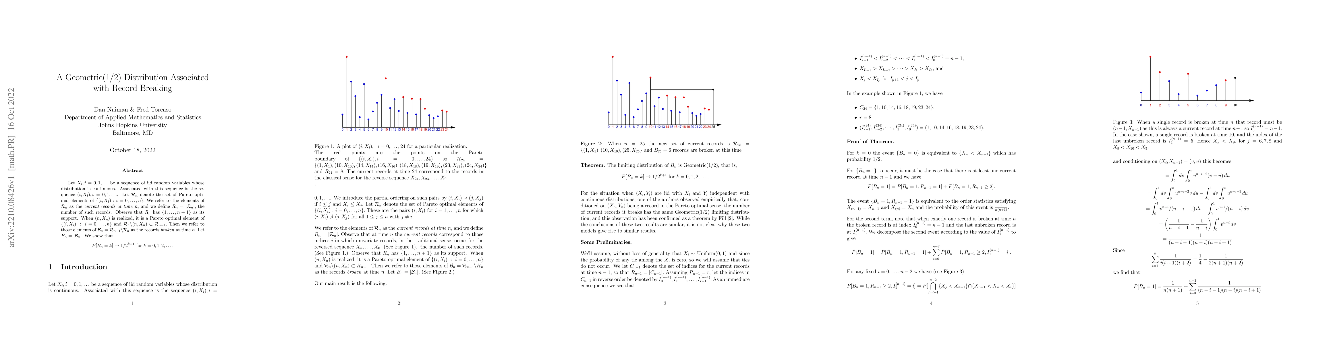 Thumbnail for A Geometric(1/2) Distribution Associated with Record Breaking